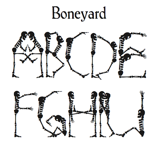 Beispiel einer Boneyard Regular-Schriftart