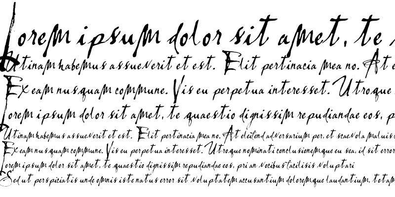 Beispiel einer Lassigue D'mato-Schriftart