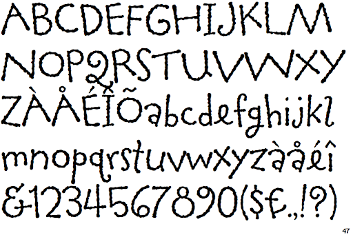 Beispiel einer Tapioca ITC-Schriftart