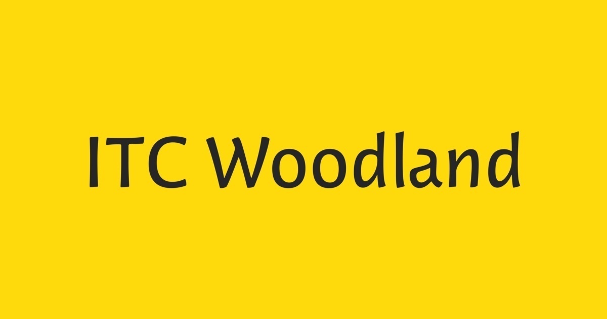 Beispiel einer ITC Woodland-Schriftart