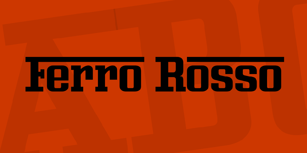 Beispiel einer Ferro Rosso-Schriftart