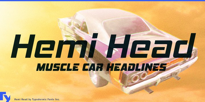 Beispiel einer Hemi Head 426-Schriftart