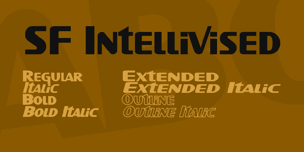 Beispiel einer SF Intellivised Bold Italic-Schriftart