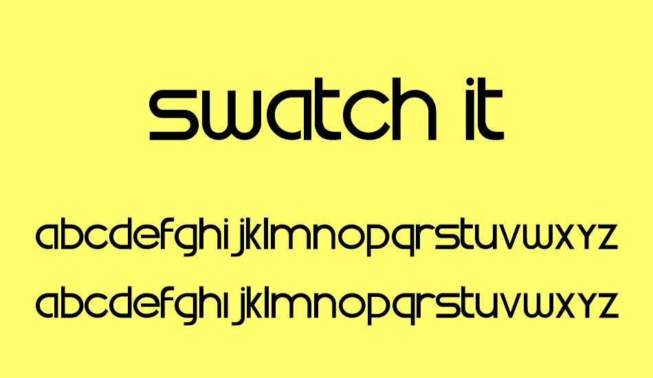 Beispiel einer Swatch it-Schriftart