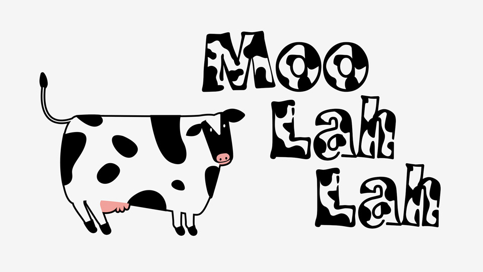 Beispiel einer Moo Lah Lah-Schriftart