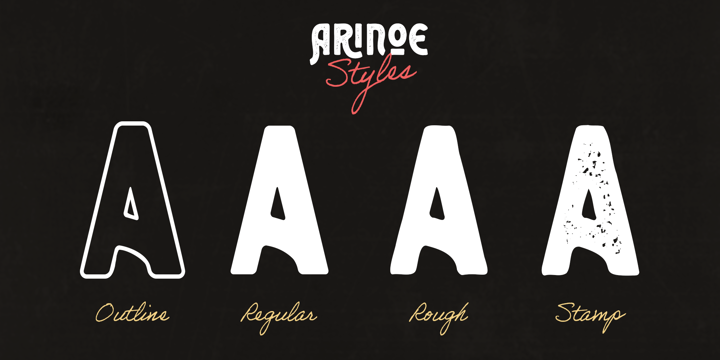 Beispiel einer Arinoe Stamped-Schriftart