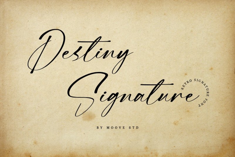 Beispiel einer Destiny Signature-Schriftart