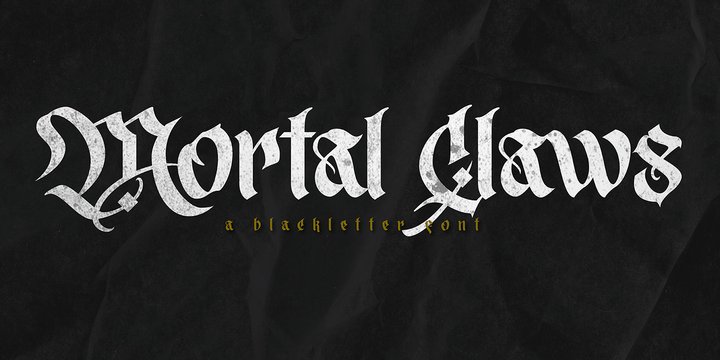 Beispiel einer Mortal Claws-Schriftart