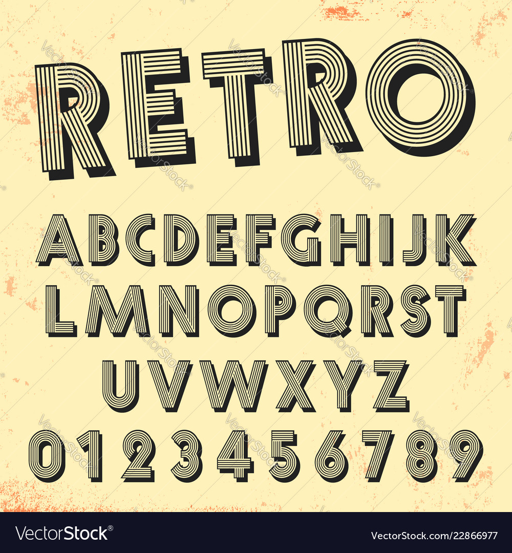 Beispiel einer Retro Lines Regular-Schriftart