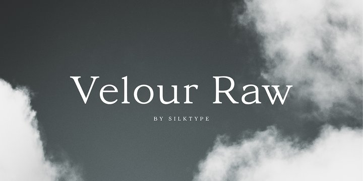 Beispiel einer Velour Raw-Schriftart