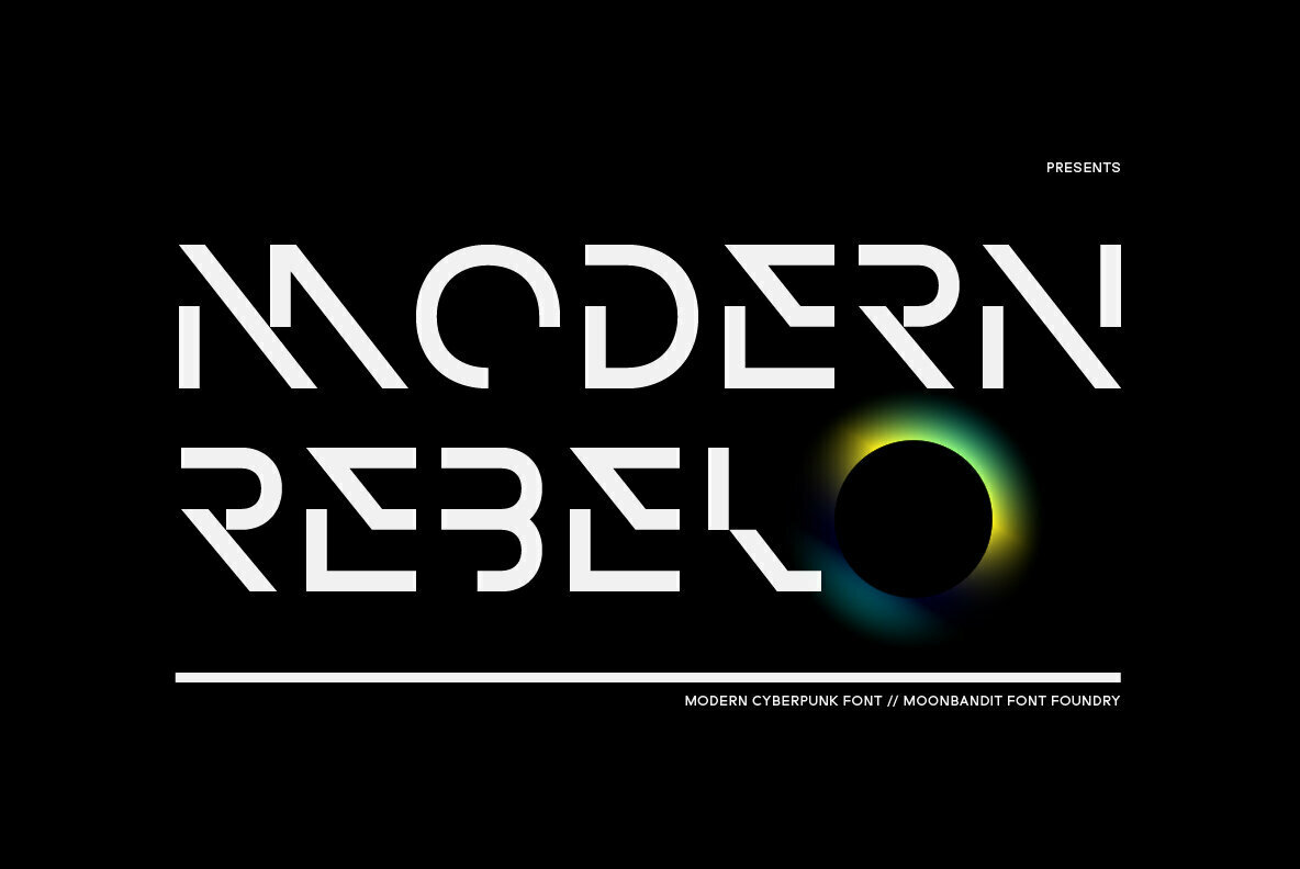 Beispiel einer MBF Modern Rebel-Schriftart