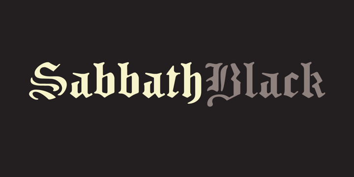 Beispiel einer Sabbath Black-Schriftart