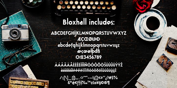 Beispiel einer Bloxhall Outline Offset 2-Schriftart