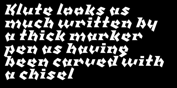 Beispiel einer Klute Black-Schriftart