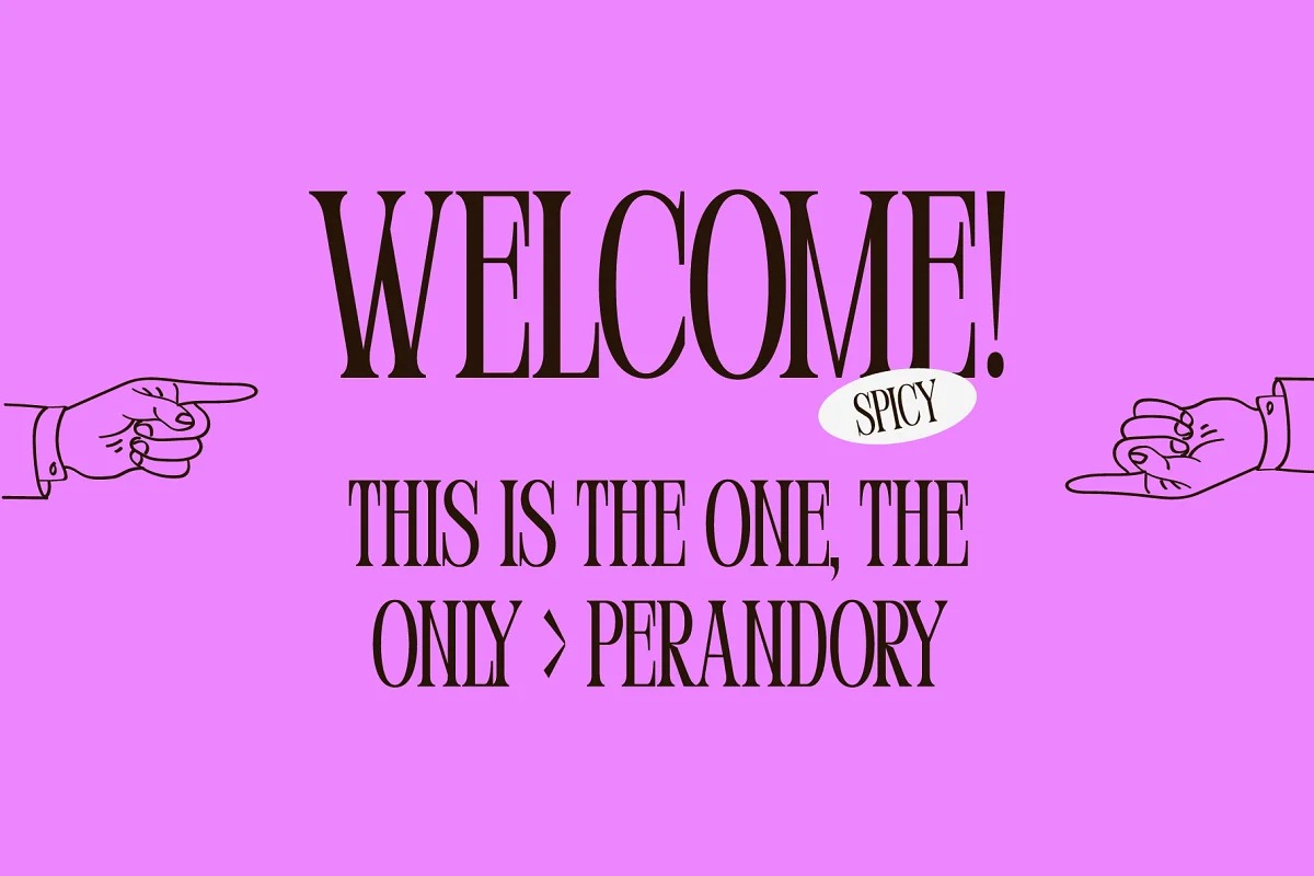 Beispiel einer Perandory-Schriftart