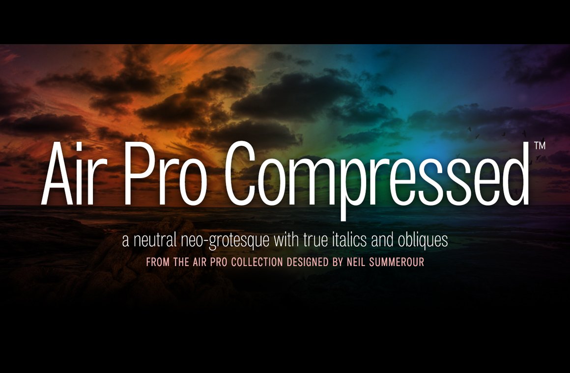 Beispiel einer Air Pro Compressed-Schriftart