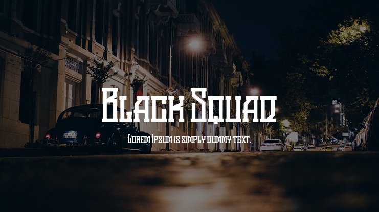 Beispiel einer Black Squad-Schriftart