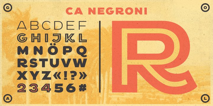 Beispiel einer CA Negroni Light-Schriftart