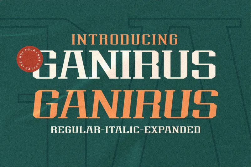 Beispiel einer Ganirus Regular-Schriftart