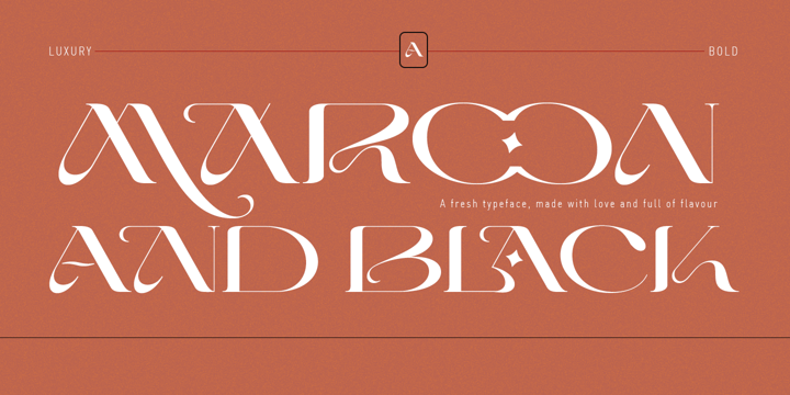 Beispiel einer Maroon And Black-Schriftart