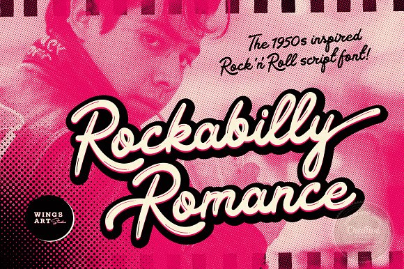 Beispiel einer Rockabilly Romance-Schriftart