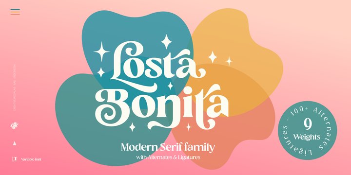 Beispiel einer Losta Bonita Light-Schriftart