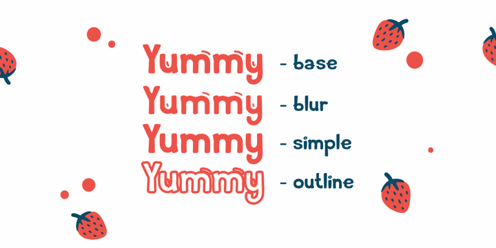 Beispiel einer Yummy Delivery Simple-Schriftart