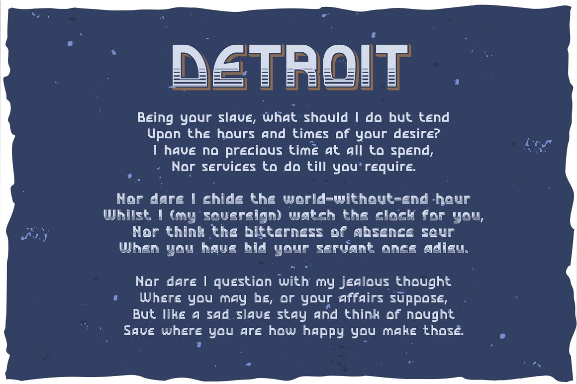 Beispiel einer Detroit Regular-Schriftart