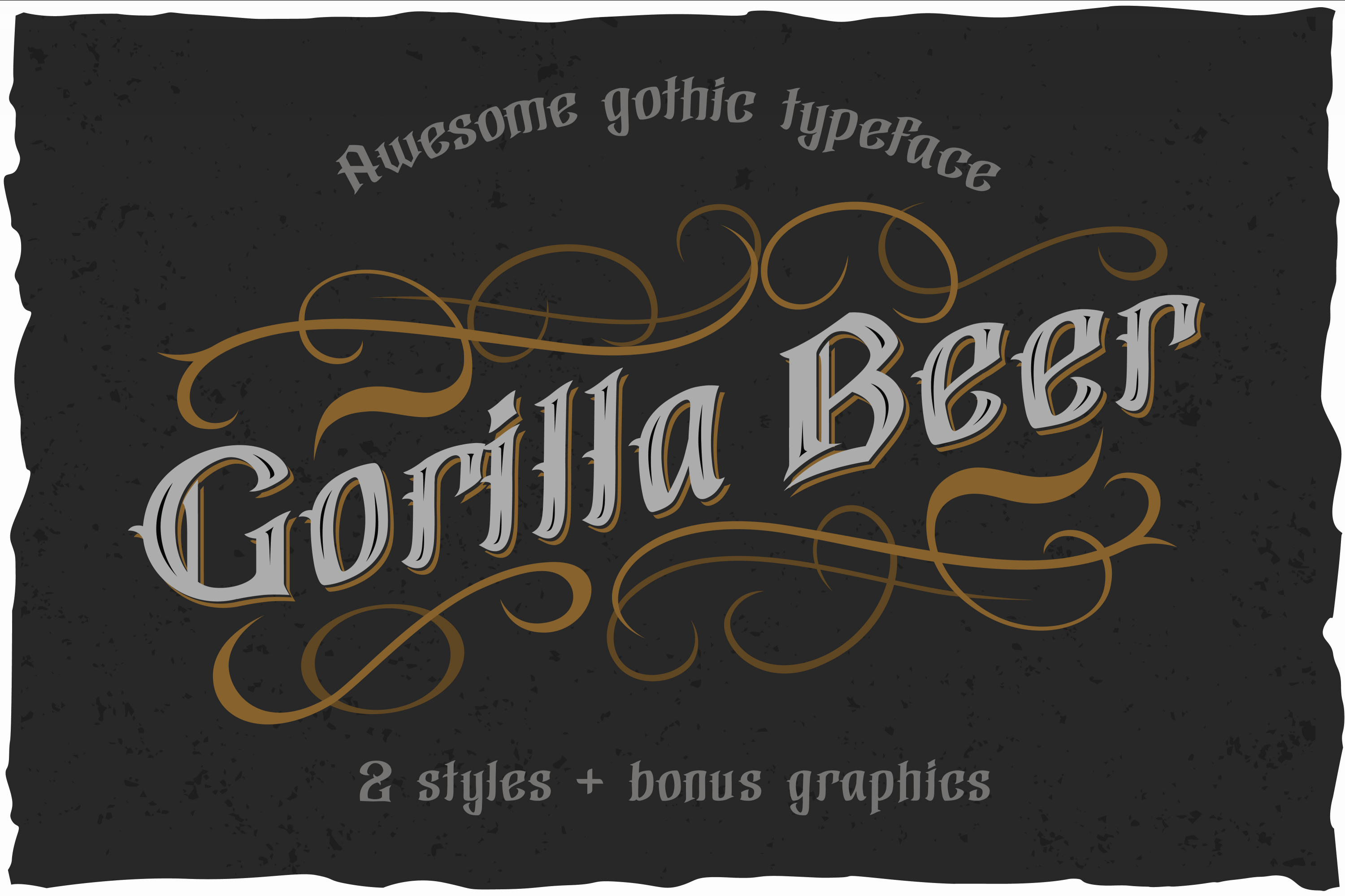 Beispiel einer Gorilla beer style-Schriftart