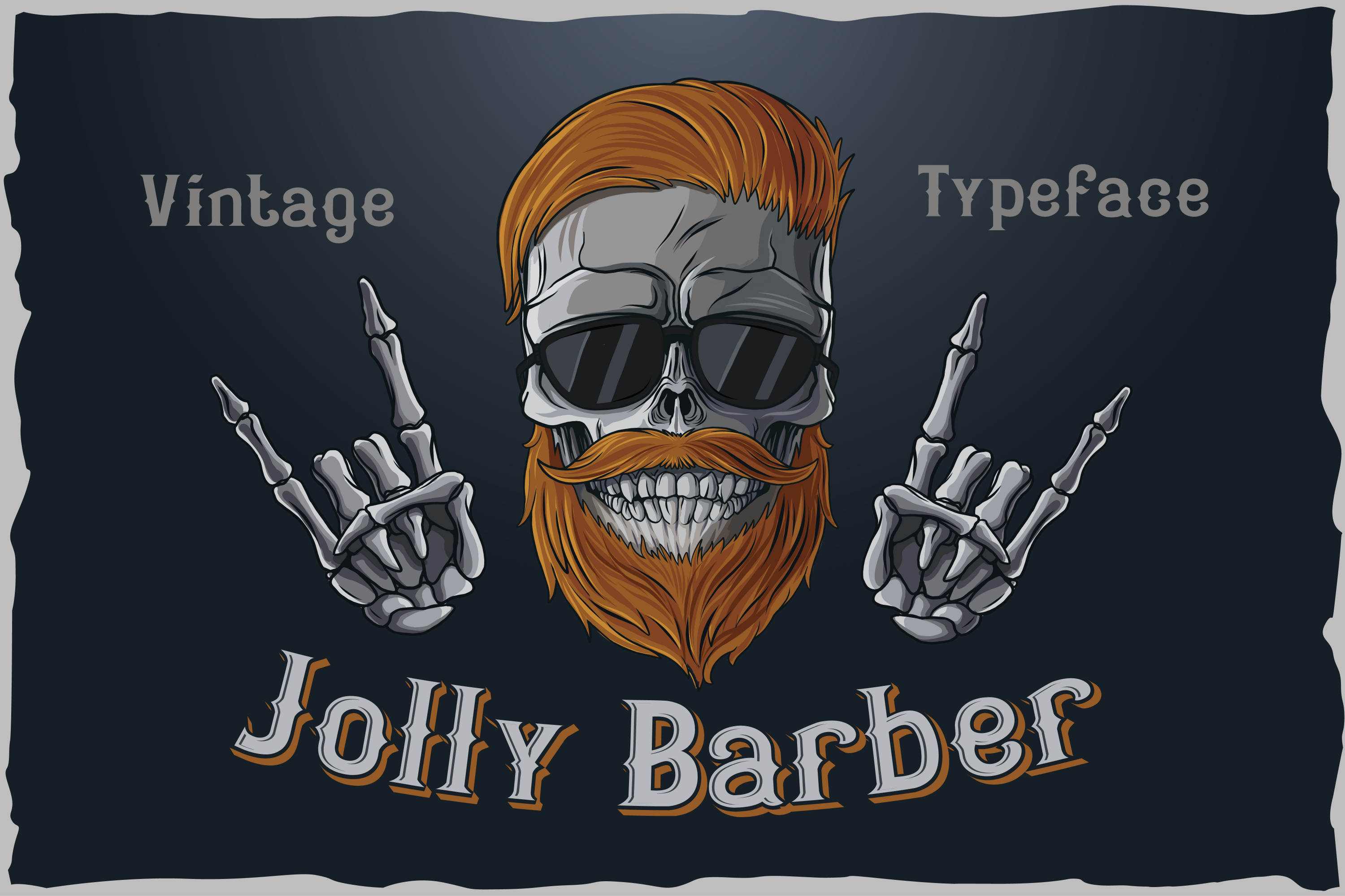 Beispiel einer Jolly Barber-Schriftart