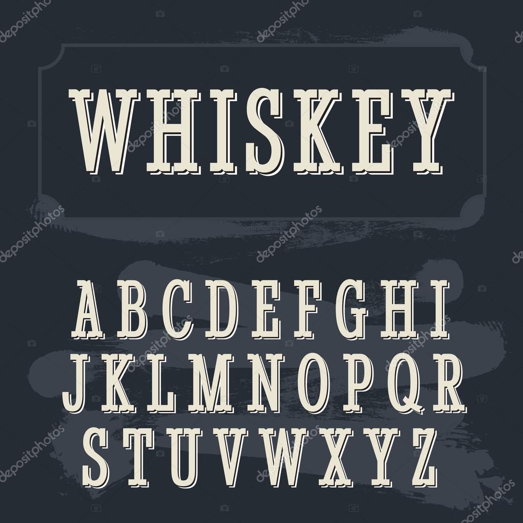 Beispiel einer Old Whisky base-Schriftart