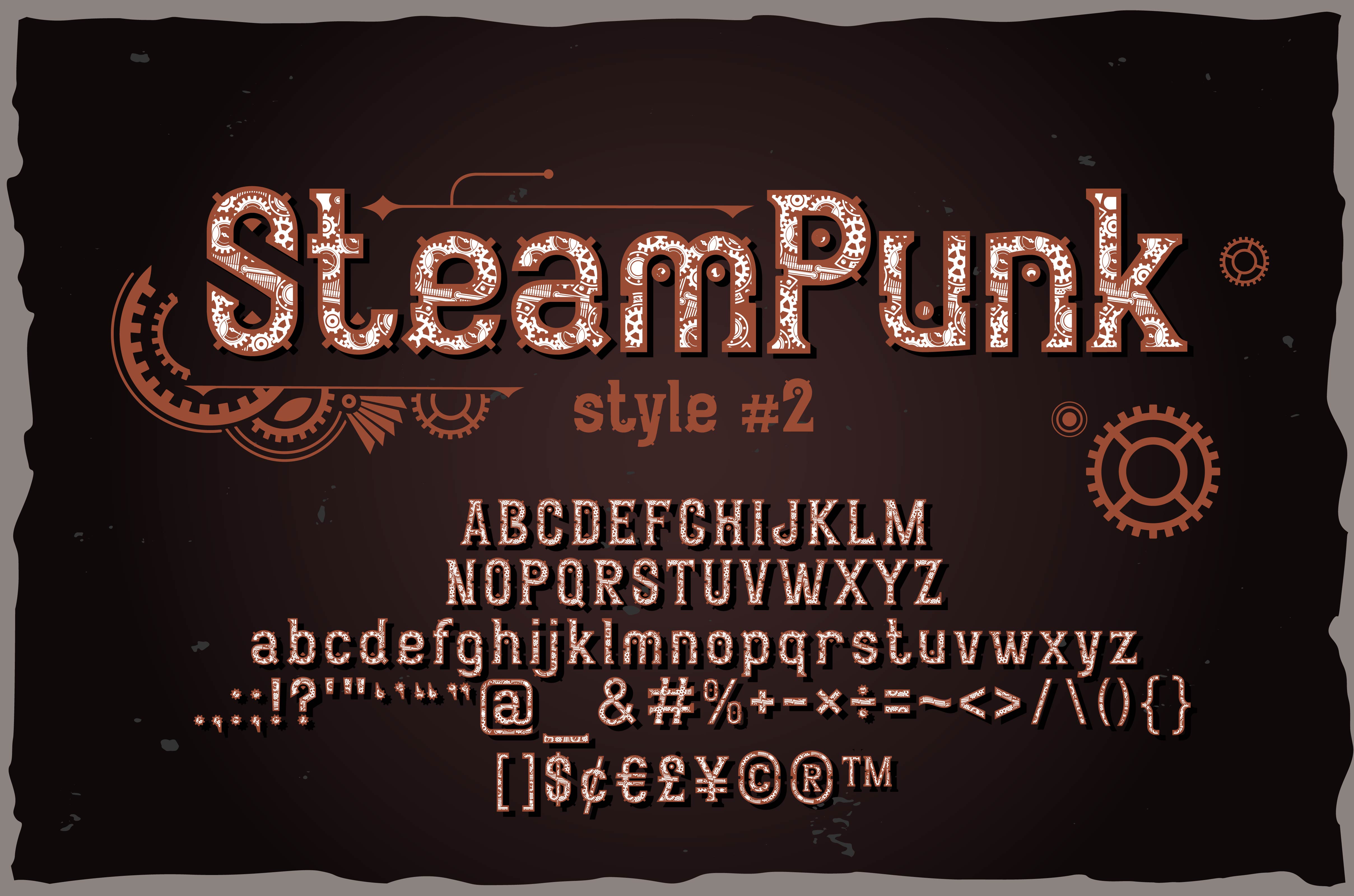 Beispiel einer SteamPunk Style 1-Schriftart