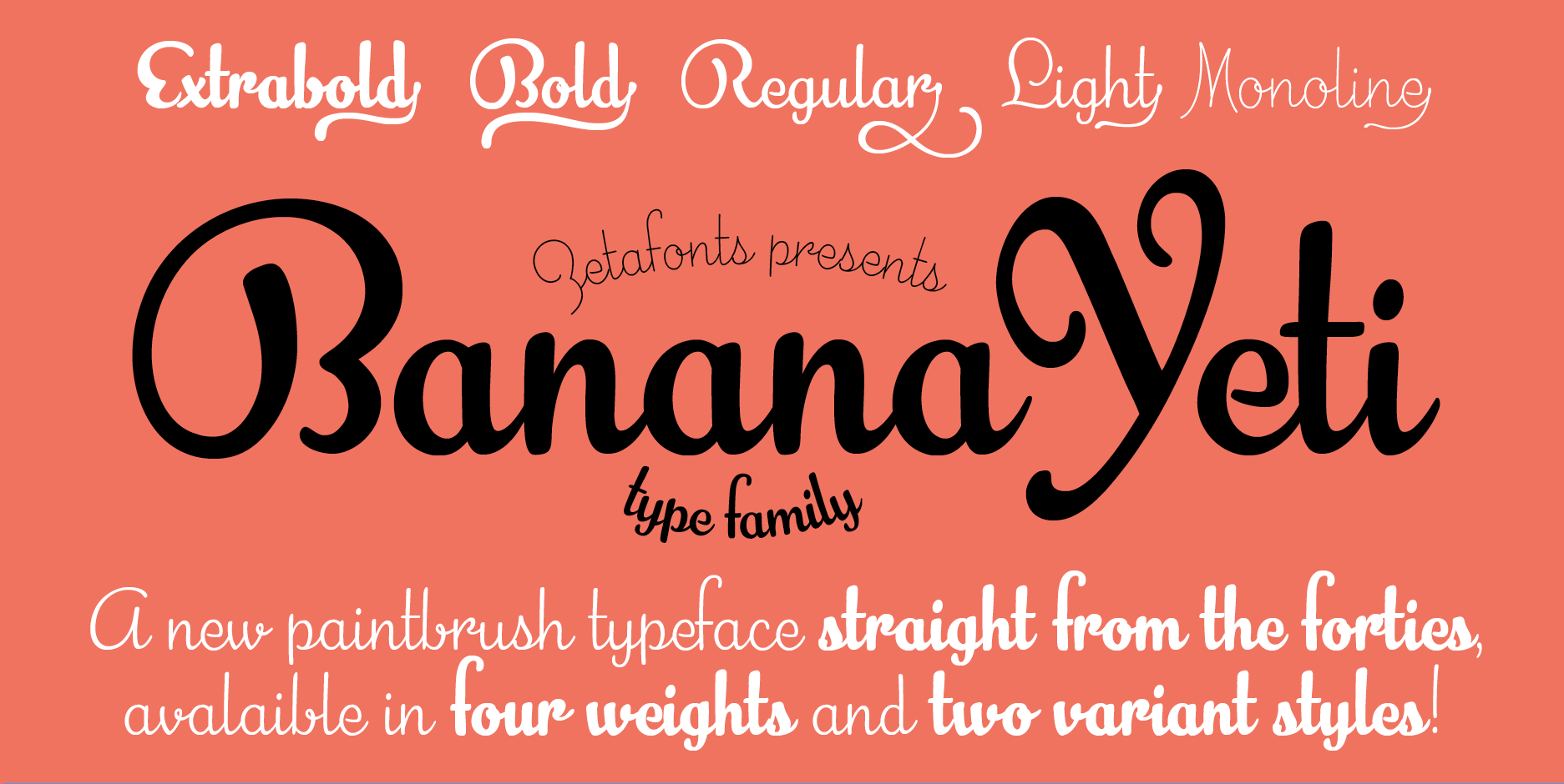 Beispiel einer Banana Yeti Light-Schriftart