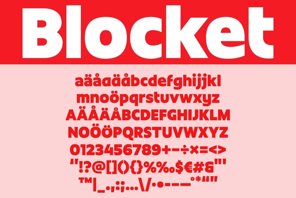 Beispiel einer Blocket Sans-Schriftart