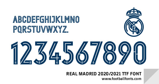 Beispiel einer Real Madrid 2022-Schriftart