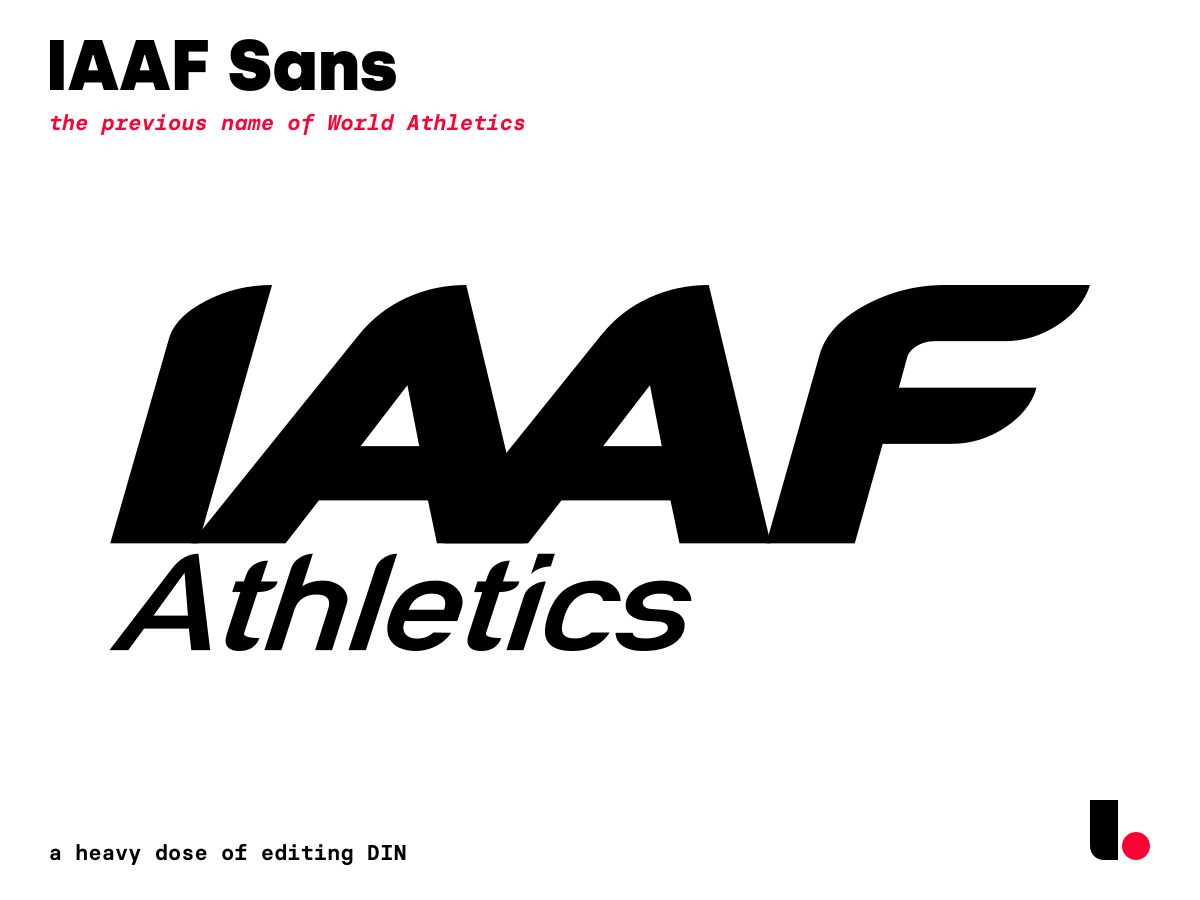 Beispiel einer IAAF Sans-Schriftart