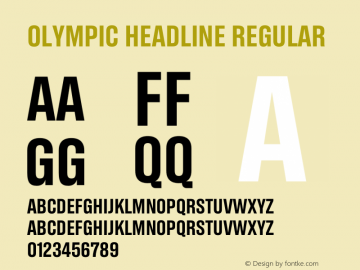 Beispiel einer Olympic Headline Italic-Schriftart