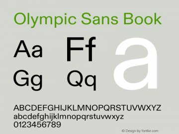 Beispiel einer Olympic Sans Regular-Schriftart