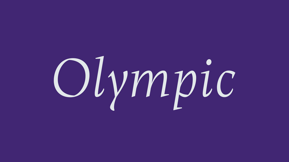 Beispiel einer Olympic Serif Bold-Schriftart