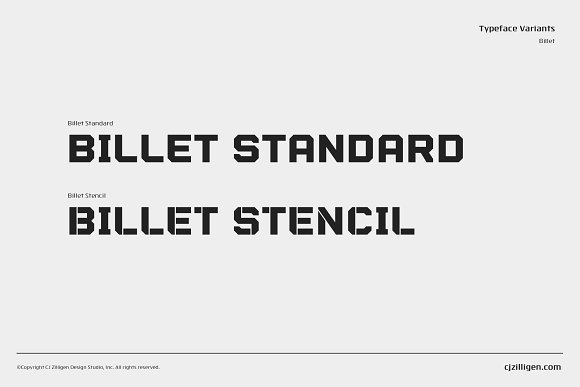Beispiel einer Billet Standard (The SIAC)-Schriftart