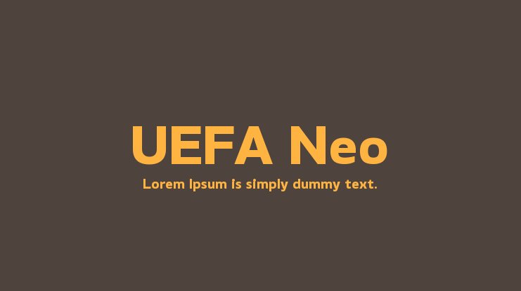 Beispiel einer UEFA Neo Regular-Schriftart
