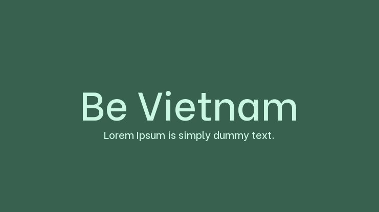 Beispiel einer Be Vietnam Pro-Schriftart