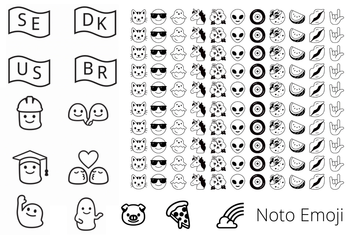 Beispiel einer Noto Emoji-Schriftart