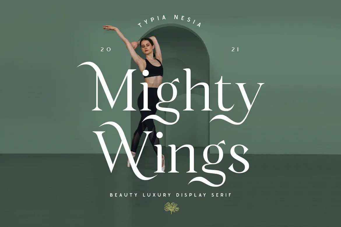 Beispiel einer Mighty Wings-Schriftart