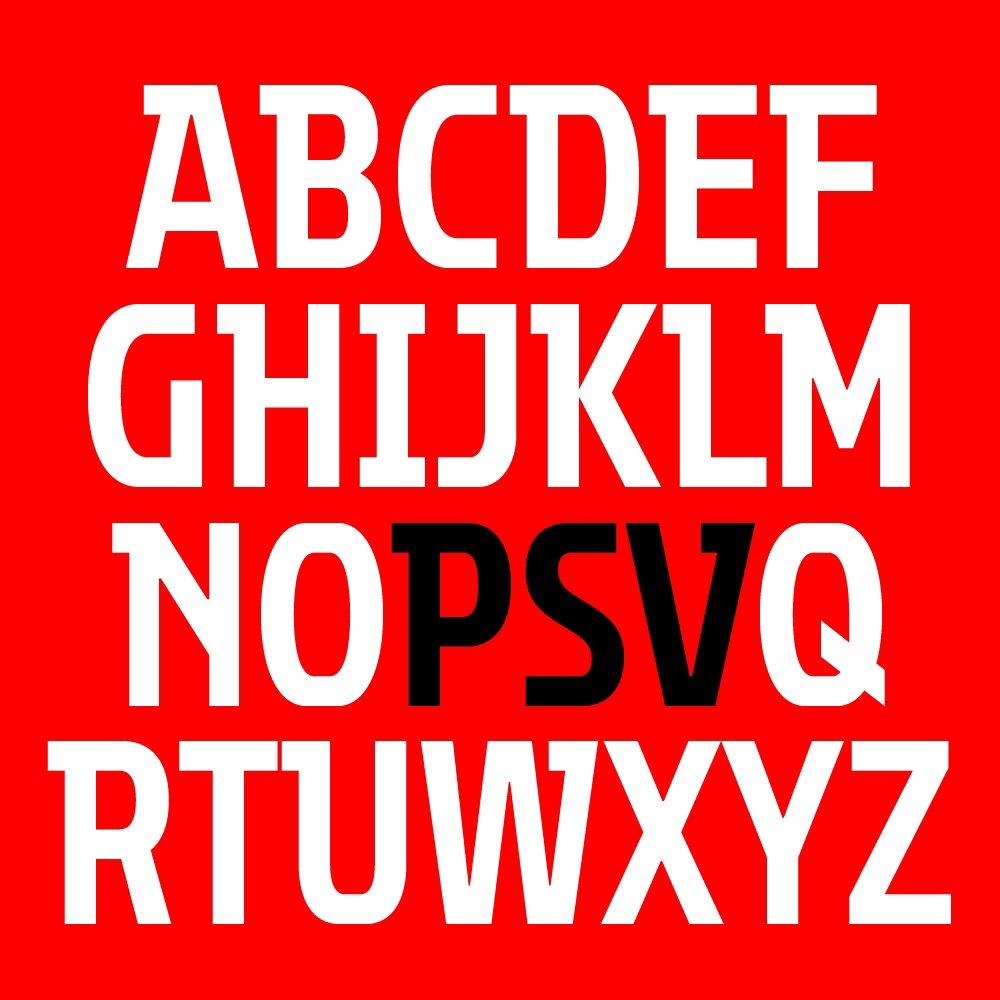 Beispiel einer PSV Condensed-Schriftart