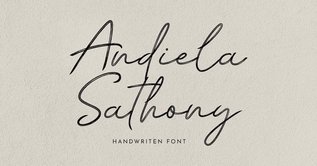 Beispiel einer Andiela Sathony-Schriftart