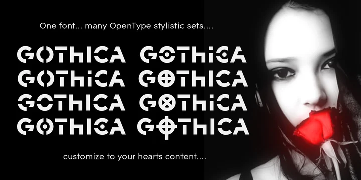 Beispiel einer Gothicha Regular-Schriftart