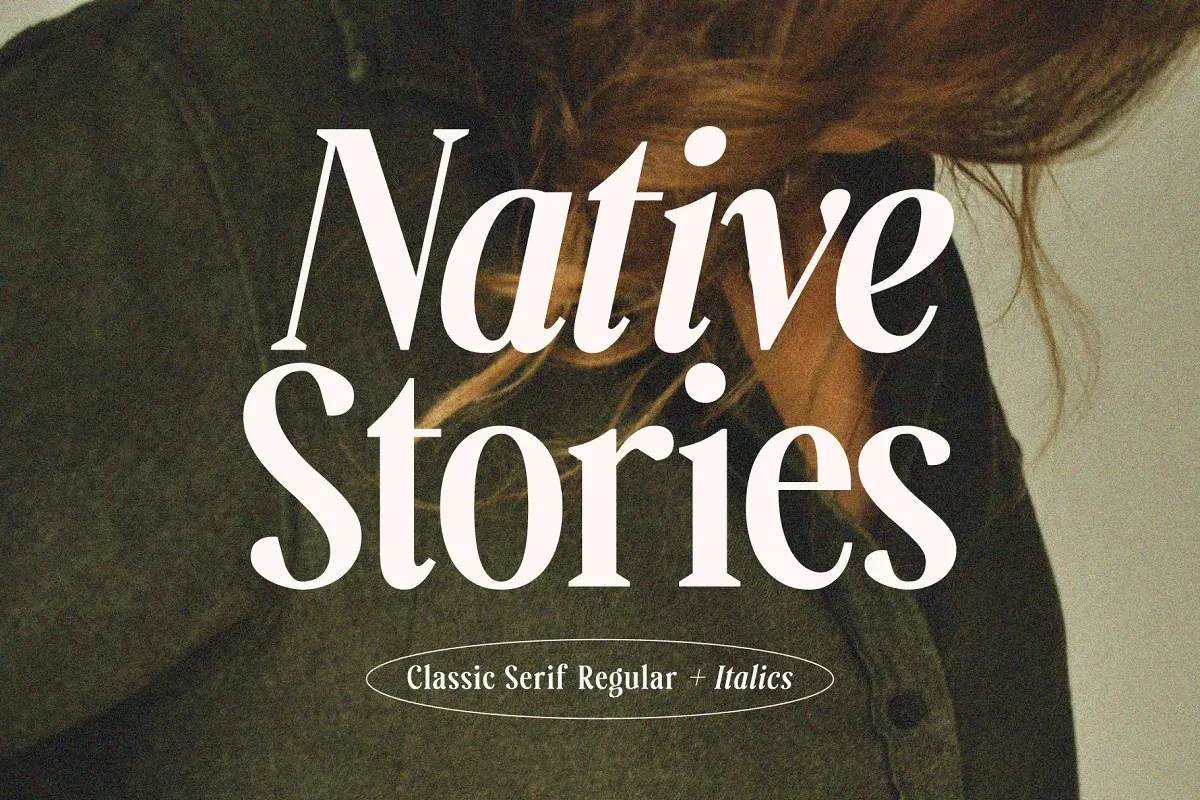 Beispiel einer Native Stories-Schriftart