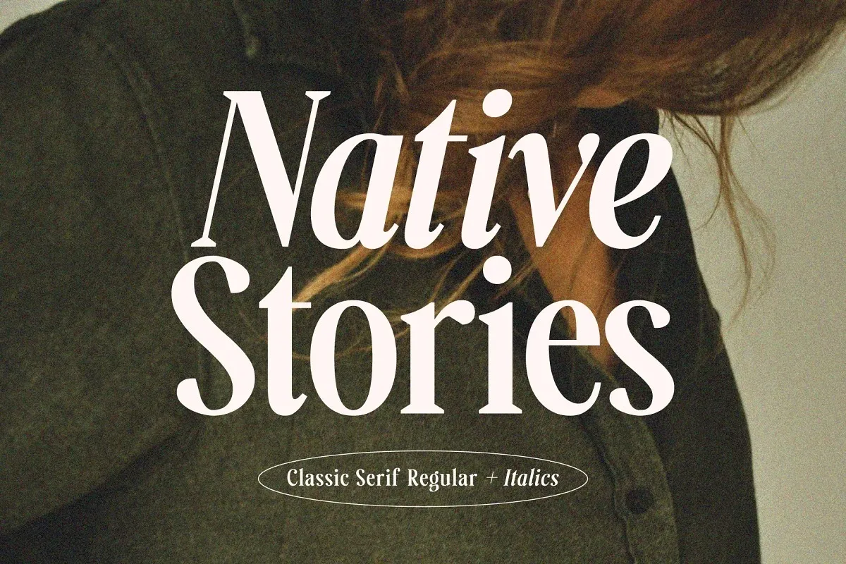 Beispiel einer Native Stories Regular-Schriftart