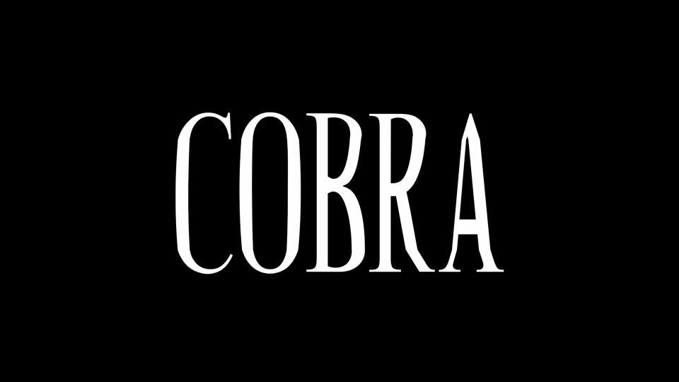 Beispiel einer Cobra Regular-Schriftart